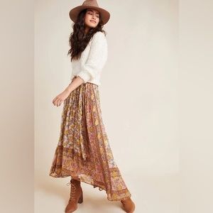 Anthropologie love Sam harvest midi skirt XS